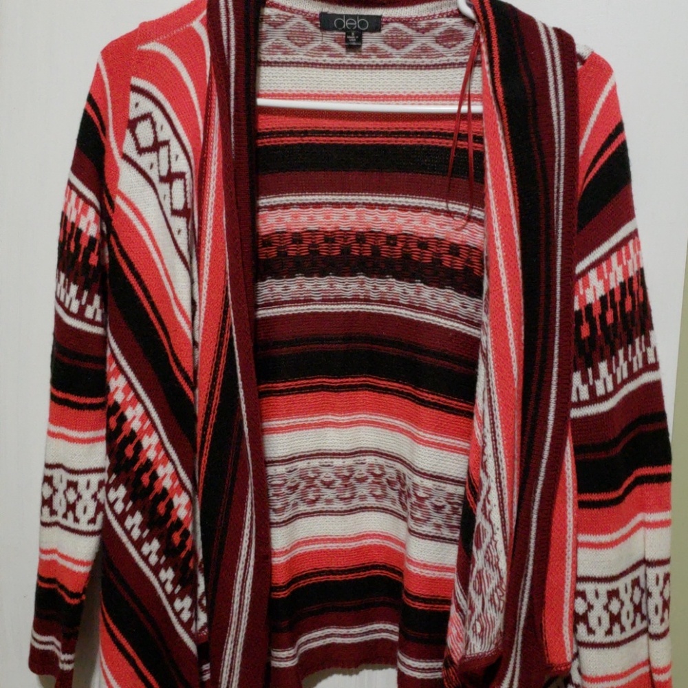 Asymmetrical open face sweater